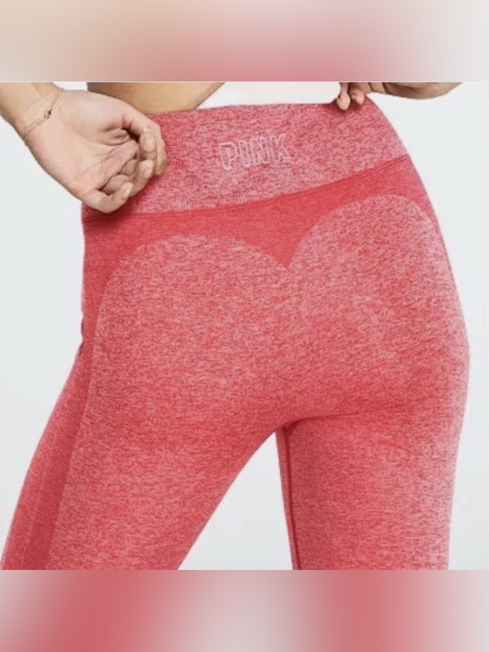PINK Victoria's Secret Seamless Red Ombré Heart Leggings Small